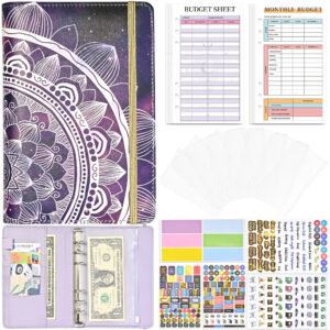 (Budget) Mandala-Dream Purple (Expense Tracking Card December Budget Table 12 Zipper Bag 8 Bronzing Budget Sticker 4 6 Labels 2)