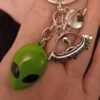 Wholesale Green Alien Spaceship Rocket Alloy Keychains