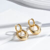 O1CN01eoB8Ny1myaK05mW71_2215911815023-0-cib Wholesale 18K Real Gold Stainless Steel Round Earrings
