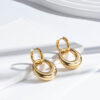 O1CN01eoB8Ny1myaK05mW71__2215911815023-0-cib Wholesale 18K Real Gold Stainless Steel Round Earrings