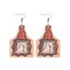 Wholesale of Western Wind Bull Head Sunflower Cactus Horse Head Wooden Slice Earrings