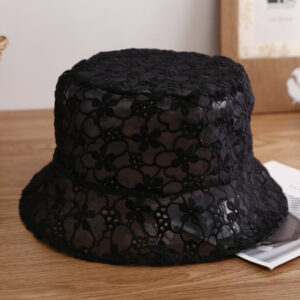 Black Full Lace Chrysanthemum Hat / M(56-58cm)