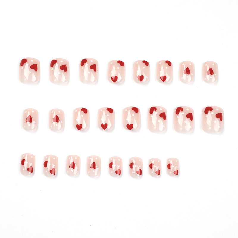 Wholesale Plastic White lka Dot Red Heart Nail Stickers