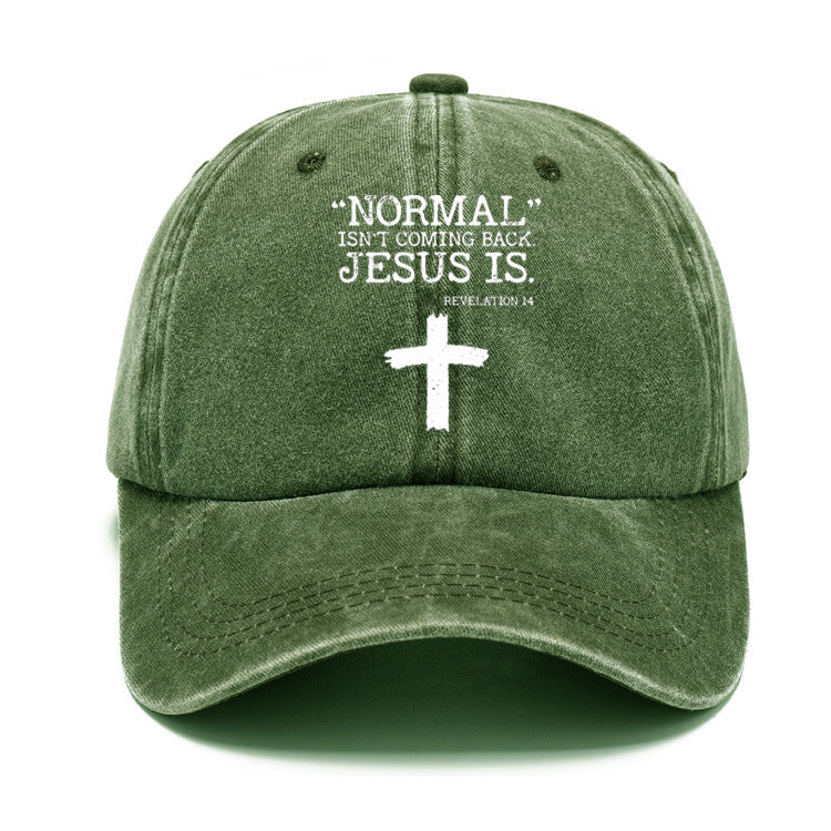 Wholesale Washed Cotton Distressed Printed Baseball Cap