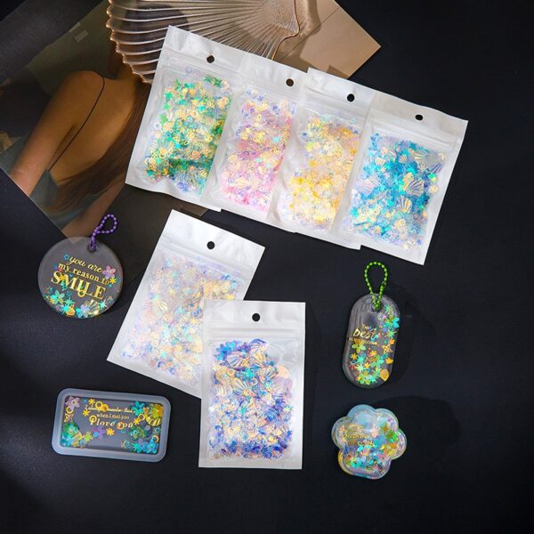 Wholesale Colorful Glitter High Shining Mermaid Mixed with Golden Transparent Colorful Star Love Nail and Eye Makeup Material