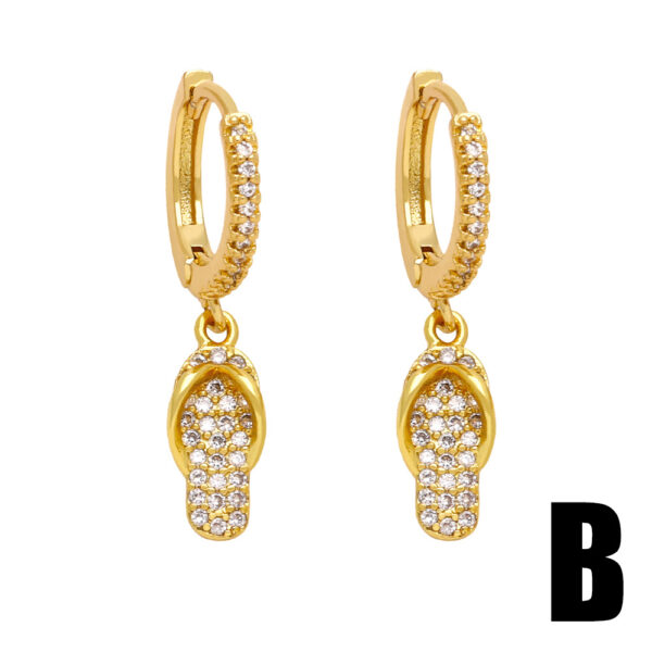 O1CN01etb0S42JAYKZQNvYm_2926419381-0-cib Wholesale Slipper Umbrella Pendant Copper Earrings