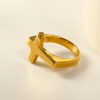 Wholesale Titanium Steel 18k Gold Band Ring