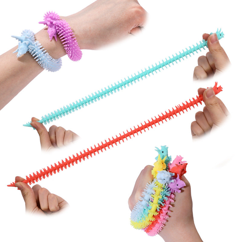 Wholesale Creative TPR Decompression Tension Rope Bracelet Chilen and Adults Stretch Dinosaur Lala Le Vent Noodles