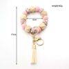 Wholesale Leopard Print Silicone Beaded Wrist Keychain