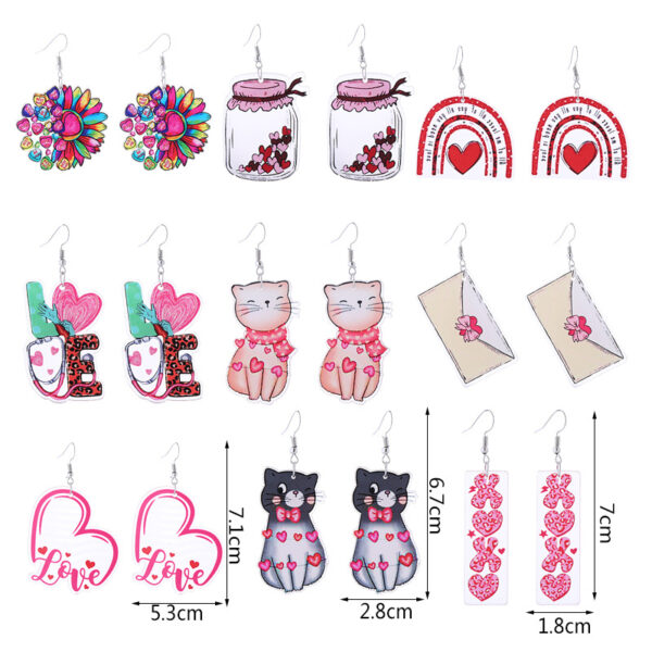 O1CN01eyVnBg1G1tsZDXBb4_2024060563-0-cib Wholesale Pink Valentine's Day Cat Envelope Double Sided Acrylic Earrings