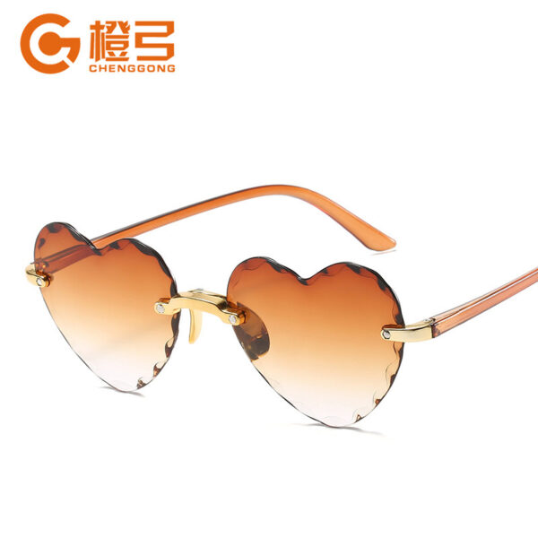 Wholesale PC Frameless Cut Edge Love Sunglasses