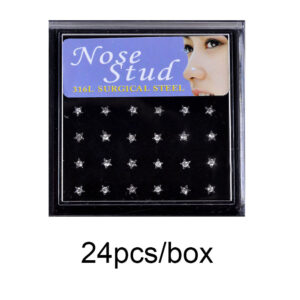 24/box white five-pointed star nose nails