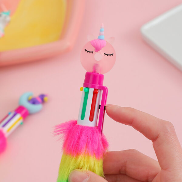 O1CN01f0tKx21UOi9PZCz8R_3472682508-0-cib Wholesale Unicorn Plush Student Six Color Click Ballpoint Pen