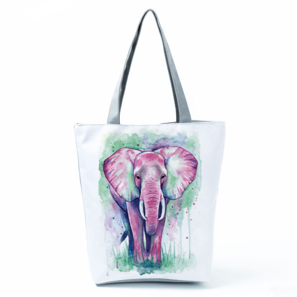 O1CN01f1fYaS1o1cbDQEKRg_3208145165-0-cib Wholesale Polyester Elephant Print Tote Bag