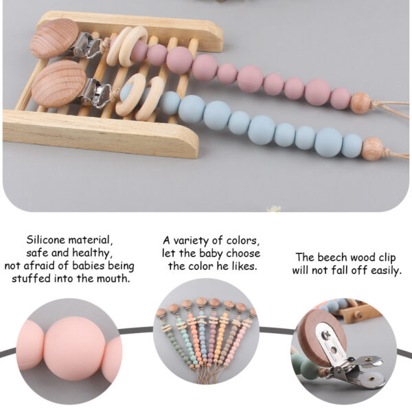 Wholesale Baby Pacifier Chain Wood Baby supplies