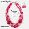 Wholesale Double Layer Plastic Bead Earrings Necklace Jewelry Set