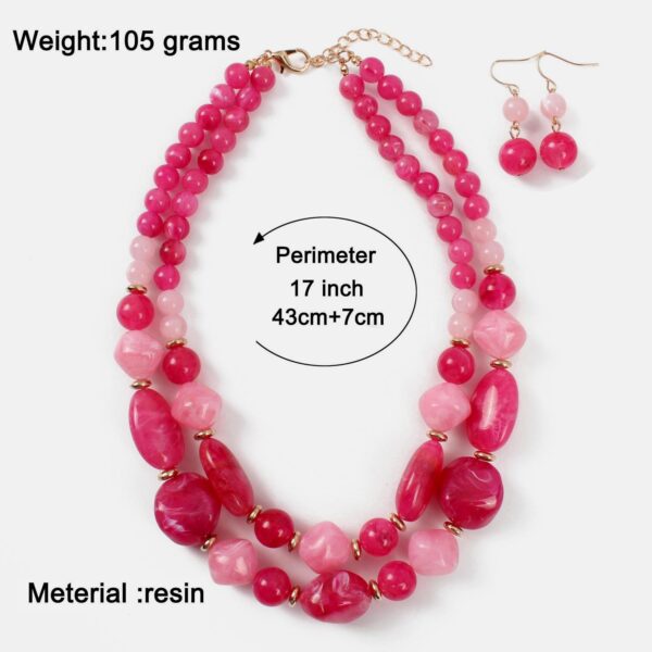 Wholesale Double Layer Plastic Bead Earrings Necklace Jewelry Set