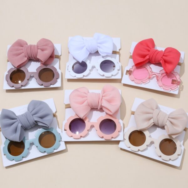 Wholesale Fabric Kids Headband Sunglasses Set