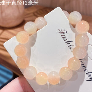Orange 12mm two-color gradient ice through glass bracelet