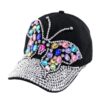O1CN01f5JWyr1Bs2pw374aO_0-0-cib-1 Wholesale Colored Diamond Butterfly Denim Cotton Baseball Caps