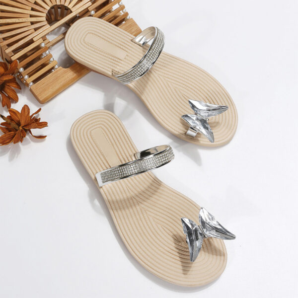 Wholesale Rubber Rhinestone Butterfly Flip Flops