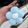 Wholesale Hairball Flowers Cute Plush Keychain