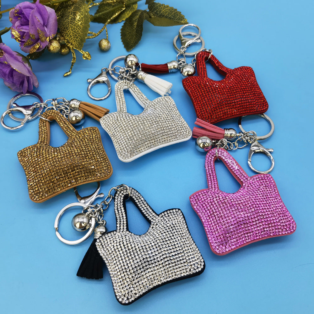 Wholesale Zinc Alloy Diamond Mini Bag Keychain