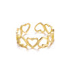 Wholesale 18K Gold Stainless Steel Hollow Heart Opening Ring