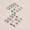 Wholesale Mid-length European Square Black Gold Stripe Irregular Pattern Nail Stickers