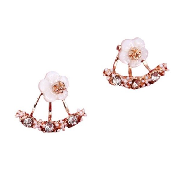 Wholesale small daisy flower rear hanging alloy earrings