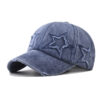 Wholesale Pure Cotton Washed Distressed Personalized Hole Five-pointed Star Baseball Cap