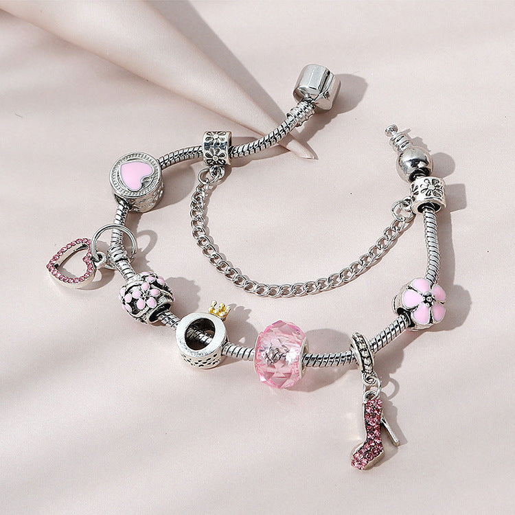 Wholesale Diamond Flower Love High Heels Bracelet