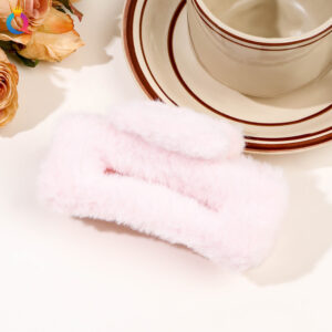 Plush grab clip -11cm square light powder / Qiyue factory direct sales