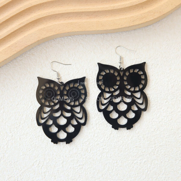 Wholesale Owl Cutout Acrylic Earrings