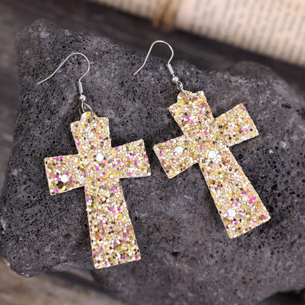 O1CN01fAadzr1qyMXaIyDmh_2206372095564-0-cib Wholesale Sequin Cross Leather Earrings