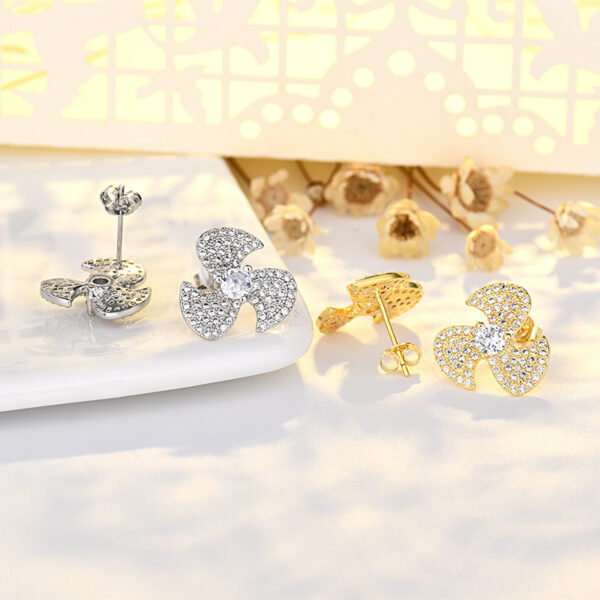 Wholesale Sterling Silver Pinwheel Copper Stud Earrings