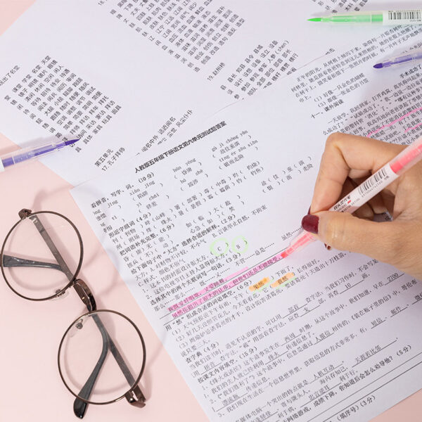 Wholesale Plastic 6-color Set Double-ended Highlighter