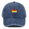 Wholesale Cotton Rainbow Heart Embroidery Baseball Cap