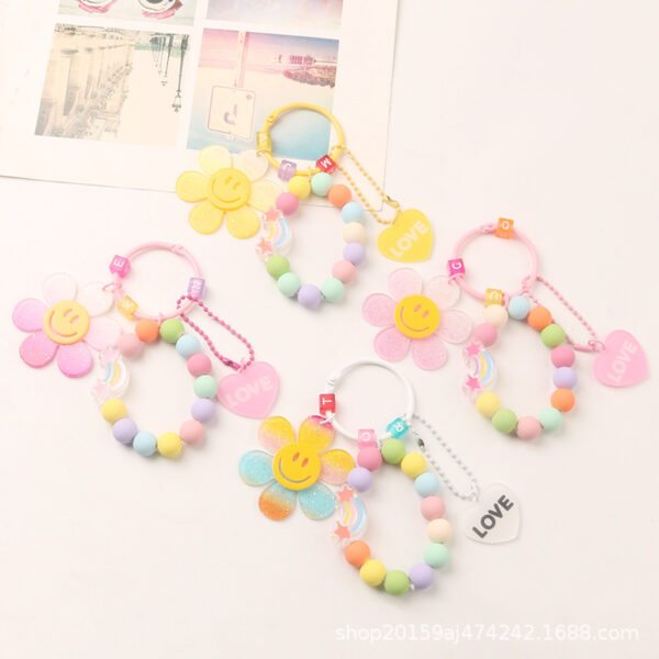 Wholesale Colorful Sun Flower Resin Keychain