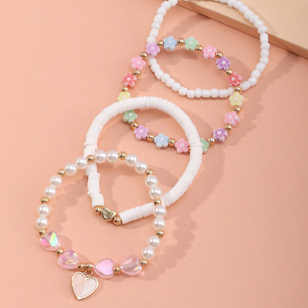 O1CN01fGe0kE1aoFt4NLdlK_4209183376-0-cib Wholesale Heart Flower Pearl Children Bracelet Set of 4 Baby Supplies