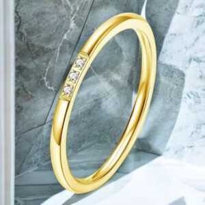 10-d-5 gold 3 diamonds 1mm / No. 8