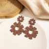 Wholesale Lacquer Flower Openwork Iron Earrings