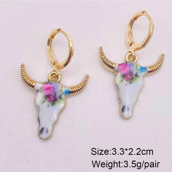 O1CN01fJ0p9I26rWYdfav26_2209785017715-0-cib Wholesale Retro Ethnic Style Cow Head Pendant Western Cowboy Series Earrings