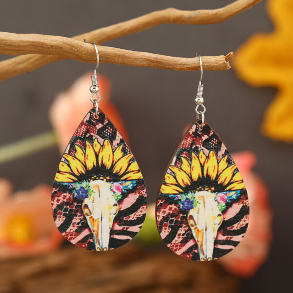 Wholesale Drop Long Western Style Wooden Earrings