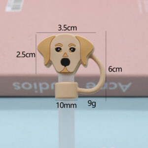 Silicone akita dog 10mm / Bagged without straw