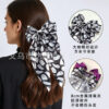 Wholesale Halloween Fabric Printed Pumpkin Head Ghost Spider Web Ribbon Hairpin
