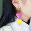 Wholesale Candy Color Heart Acrylic Earrings