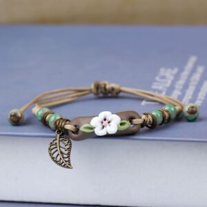 White flower pink heart pole