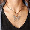 Wholesale Jewelry Alloy Diamond Butterfly Necklace