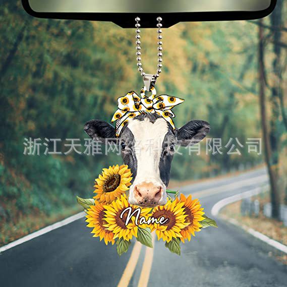 Wholesale Acrylic Cow Car Ornament